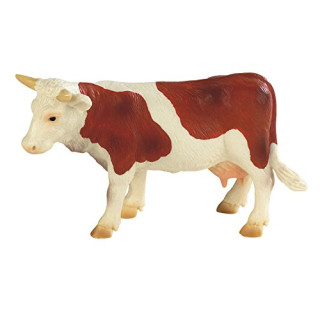 Bullyland 62610 - Spielfigur, Kuh Fanny braun - weiß, ca. 12 cm groß, liebevoll handbemalte Figur, PVC-frei, tolles Geschenk für Jungen und Mädchen zum fantasievollen Spielen
