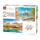 King 85517 Puzzle 2 in 1, 2 x 1000 Teile Puzzle, 68 x 49...