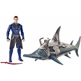 Mattel FYR96 DC Aquaman Vulko 15 cm Figur mit Hammerhai und Rüstung, Spielzeug Actionfiguren ab 4 Jahren