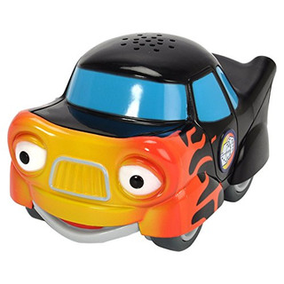 Dickie Toys - Helden der Stadt, Tobi Turbo, das Rennauto mit Licht, originalen Liedern, Sounds und Freilauffunktion, inkl. Sammelkarte mit Geheimcode