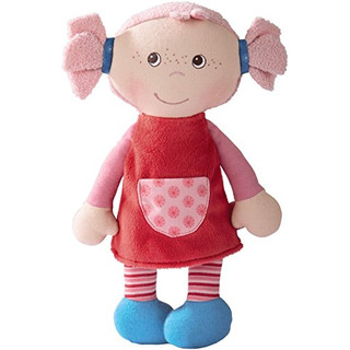 Haba 2658 Weichpuppe Fine, niedliche Stoffpuppe für Babys ab 6 Monaten zum Spielen, Kuscheln und Trösten, ideales Geschenk zur Geburt, Taufe und dem ersten Geburtstag
