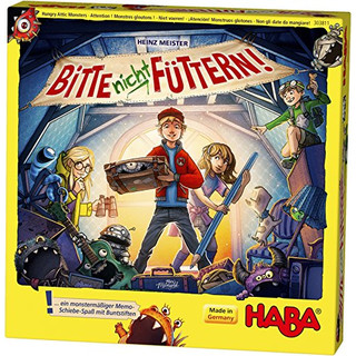 Haba 303811 - Bitte nicht füttern! | Spannendes Memo- und Schiebespiel mit Buntstiften und Monstern zum Füttern | Gesellschaftsspiel ab 5 Jahren