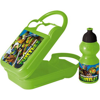 Joy Toy 748470 Jausenbox mit Sportflasche "Turtles" 400 ml