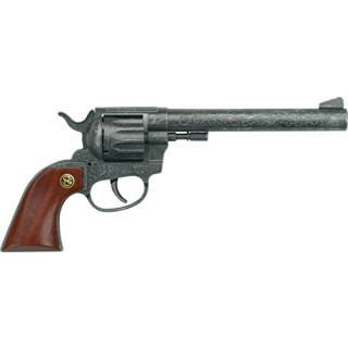 Schrödel- Pistolet Jouet Buntline 12-Coups avec Manche en Bois, 2050102, Taille Unique