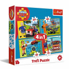 Trefl - Puzzles - "4in1" – Feuerwehrmann...