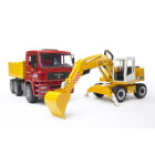 MAN TGA Kipp-LKW und Liebherr Schaufelbagger