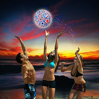 Swimways 6045218 - Light Up Beach Ball, beleuchteter Wasserball mit Stern Design, Durchmesser 35,5cm