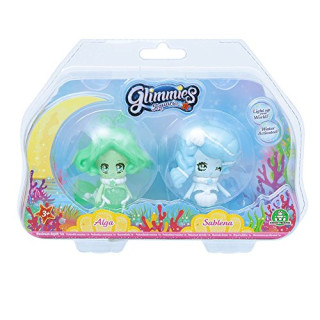 Glimmies 70040121 Aquaria 2 Feen 6cm Alga+Sablena Minipuppen mit Leuchtfunktion