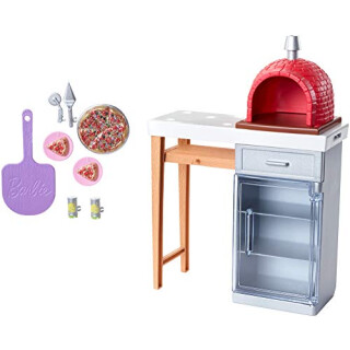 Mattel Barbie Furniture and Accessories - Brick Pizza Oven Playset (FXG39)