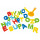 Bieco 06000955 28-teiliges Sandformenset Alphabet mit Buchstaben von A bis Z, Sandspielset mit Rechen und Schaufel, Sandformen Set mit 26 Großbuchstaben, Strandspielset für Kinder ab 18m+, bunt