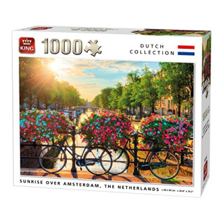 King 5721 Puzzle Sunrise Over Amsterdam 1000 Teile, 68 x 49 cm