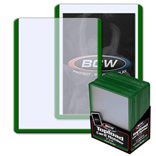 BCW 3x4 Topload Card Holder - Green Border