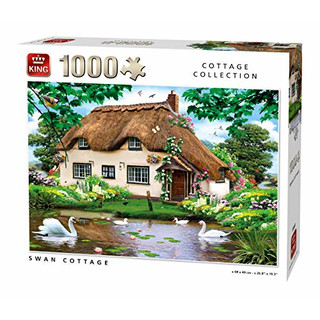 KING 55861 Puzzle Swan Cottage 1000 Teile, Vollfarbig, 68 x 49 cm