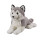 Bauer Spielwaren "Deine Tiere mit Herz" Husky liegend: Kleines Kuscheltier zum Kuscheln und Liebhaben, Ideal als Geschenk, 25 cm, grau-weiß (12513)