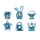 Hasbro Hanazuki B8449ES0 - Sammelschätze 6er-Pack Türkis/Glamourös, Figurenset