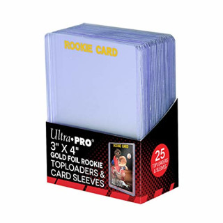 Ultra Pro 3 X 4 Rookie 35PT Toploader with Card Sleeves 25ct