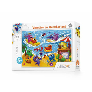 ALLEOVS® - Vacation in Monsterland - 66 pieces Jigsaw Puzzle for Kids age 5 years and up, Multi-Coloured DE/EN/IT/ES/FR