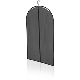 Leifheit Kleiderhülle kurz, für saubere und staubfreie Wäsche, Kleidersack aus engmaschigem Stoff, abwaschbarer und atmungsaktiver Anzugsack, ideal für Hemden, Blusen und Sakkos, schwarze Schutzhülle