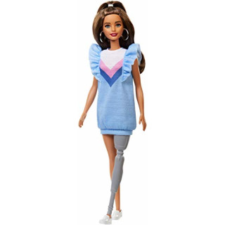 Barbie FXL54 Fashionistas Puppe mit Beinprothese, Spielzeug ab 3 Jahren