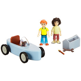 Benjamin Blümchen Spielset Seifenkistenrennen 10815 mit beweglichen Spielfiguren und Seifenkiste, detailgetreue Gestaltung, inklusive tollen Stickern zum Dekorieren von Jazwares
