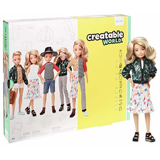 Creatable World GGT67 - Deluxe Charakter Puppen Set, individuell gestaltbare gender neutrale Puppe mit blonden, welligen Haaren, Spielzeug ab 6 Jahren