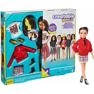 Creatable World GKV47 - Deluxe Charakter Set, individuell gestaltbare Puppe mit brünetten, glatten Haaren, ab 6 Jahren