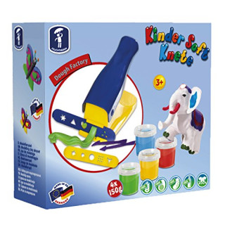Feuchtmann Spielwaren 6280543 - Kinder Soft Knete Set Knetpresse mit Zubehör, Knete, Ausstechförmchen und Modellierwerkzeugen
