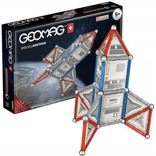 Geomag 810 Special Edition Magnetic Construction NASA Rocket, 84 Pieces, White/Grey/Red