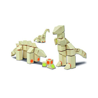 58010 DOCKLETS® DINOSAURS SET 40 BAUKLÖTZE MIT SCHRITT-FÜR -SCHRITT-GUIDE FÜR 3 DINOSAURIER (T-REX, STEGOSAURUS, BRACHIOSAURUS)