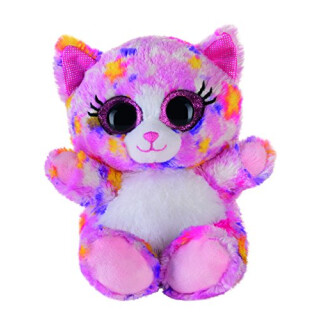 Bauer Spielwaren 14242"Blickfänger Glitter Lashy Katze Plüschtier, pink/bunt, 15 cm