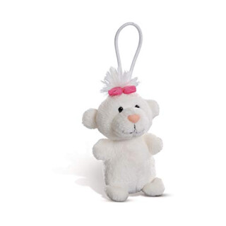 NICI 44759 LED-Plüsch-Handtaschenlicht Classic Bär kleine Schwester 9cm, weiß