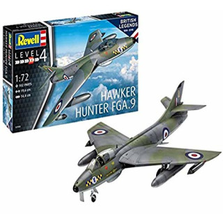 Revell Modellbausatz 03908 British Legends: Hawker Hunter FGA9, Flugzeug-Bausatz im Maßstab 1:72, Düsenjet zum Zusammenbauen, Jubiläumsauflage der Royal Air Force