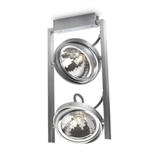 Philips Fast schwenkbarer Lichtstrahler, 60 W, Aluminium 2 x 60 W verchromt