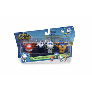 Super Wings EU720040H Transform-a-Bots 4pk - Jett & Paul & Astra & Build-It Donnie, Mehrfarbig