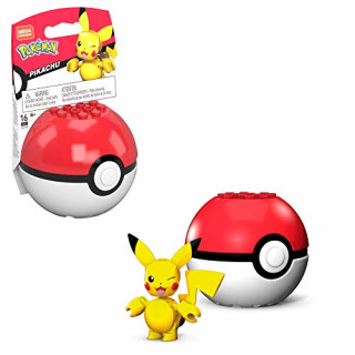 Mega Construx GKY69 - Pokemon Pikachu Bauset mit Pokeball, 16 Bausteinen, Spielzeug ab 6 Jahren