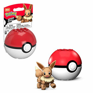 Mega Construx GKY74 - Pokemon Evoli Bauset mit Pokeball, 24 Bausteinen, Spielzeug ab 6 Jahren