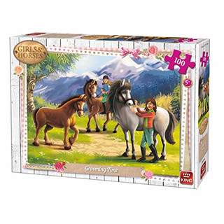 King 5298 - Mädchen und Pferde Pflegezeit Puzzle 100 Teile
