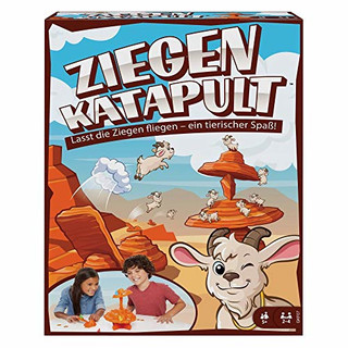 Mattel Games GKF07 - ZIEGENKATAPULT Kinderspiel, geeignet für 2 - 4 Spieler, Kinderspiele ab 5 Jahren