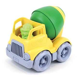 Green Toys CMXG-1263 Fahrzeug Baustelle, Betonmischer, Grün/Gelb
