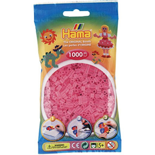 Hama 207-72 Bügelperlen Beutel 1000x, rosaHama 1000 Perlen pink transparent