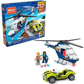 Mega Construx GLK55 - Polizeihubschrauber und Figur (252 Stück), Spielzeug ab 5 Jahren