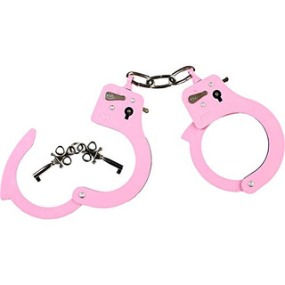 Bauer Spielwaren PI086701 J.G.Schrödel "Handschellen Pink-Line": Kinder-Handschellen aus Metall für Cowgirl-Kostüme, mit 2 Schlüsseln und Sicherheitshebel zum Öffnen, pink (0867-01)