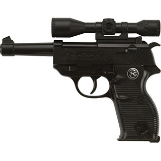Bauer Spielwaren 3000511 Schrödel J.G. Jackson: Spielzeugpistole für Zündplättchen, ideal für das Polizeikostüm, 13 Schuss, 19.5 cm, schwarz (300 0511)