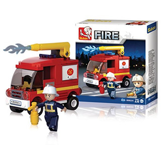 Sluban Klemmbausteine Sluban SL07058, Mini-Bauset Löschfahrzeug (77 Teile) [M38-B0622C], Spielset, Klemmbausteine, Rettungskräfte, mit Spielfigur, Feuerwehr, , S