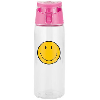 Zak Designs SMILEY Trinkflasche, transparent/ fuchsia, 75 cl