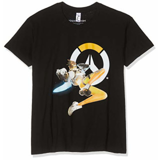 Overwatch Herren Mens Tracer Hero T-Shirt, Schwarz (Schwarz Schwarz), L