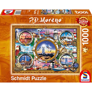 Schmidt Spiele 59902 Peter Moreno, Leuchttürme, 1.000 Teile Puzzle