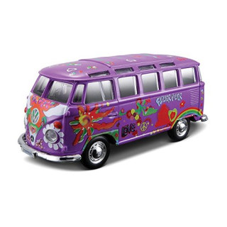 Camper Van VW Samba Bus lila Hippie Line Maisto 1:25 Modellauto [Spielzeug]