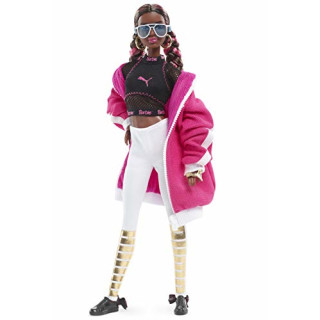 Barbie FJH70 Barbie Signature Puma Puppe brünett, Sammlerpuppe in Sportkleidung und Sneaker zur Feier des 50. Geburtstags des Puma Suede Sneaker