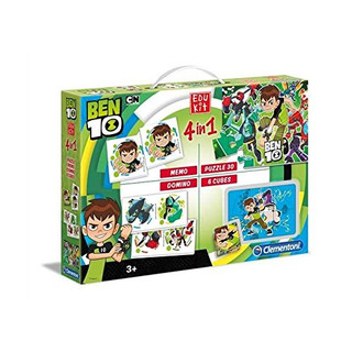 Clementoni 18022 - Ben 10 - EduKit 4 in 1, Memo, Puzzle 30 Teile, Domino, Würfelpuzzle 6 Teile